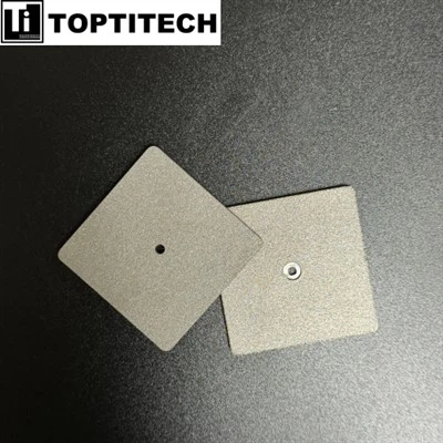 Plât titaniwm mandyllog sgwâr gyda thwll ar gyfer haen tryledu nwy